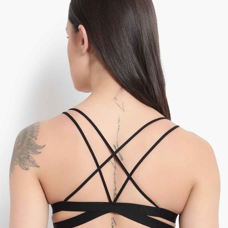 Women Black Front Open Lightly Padded Pushup Bra