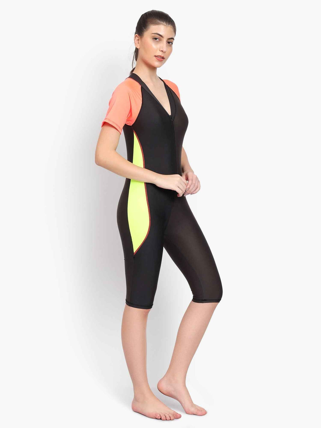 Women Round-Neck Leg Suit