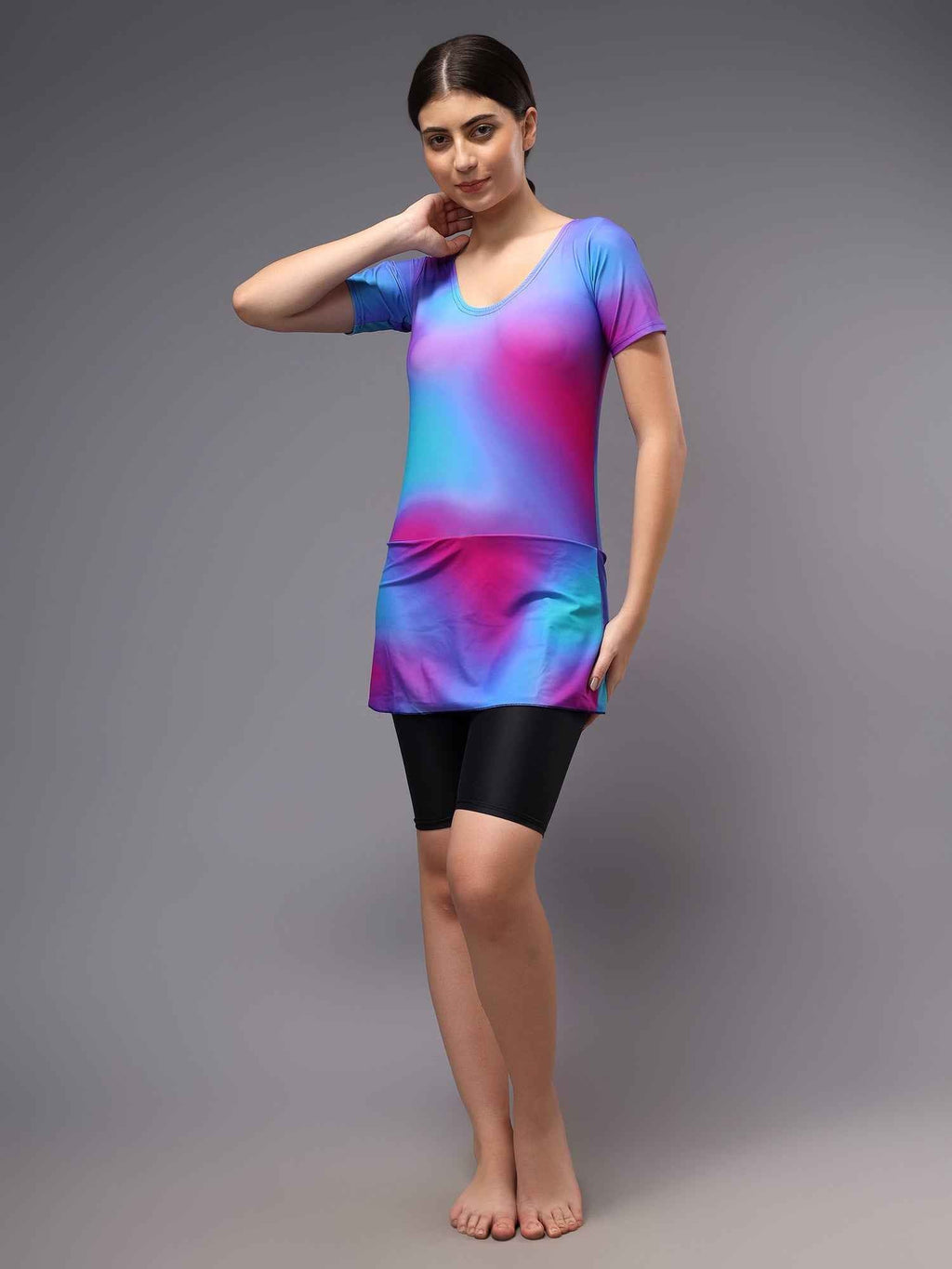Women Round Neck Swim Suit With Full Coverage