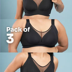 Black Minimiser Bra - 3 Pack