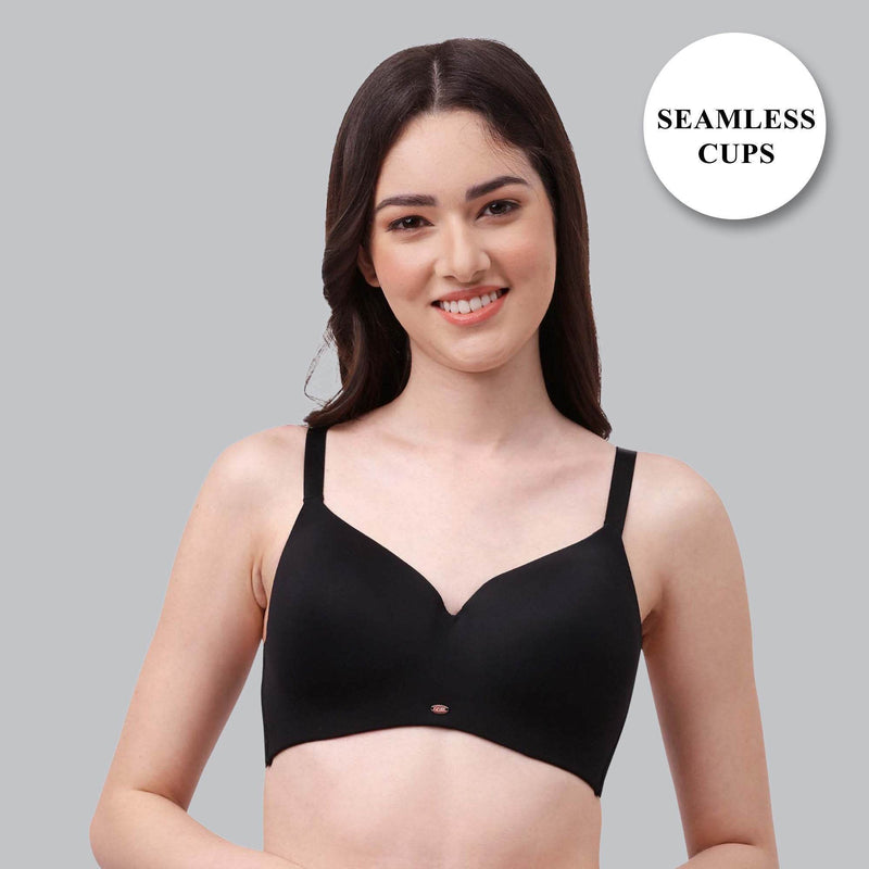 SOIE Woman - Full Coverage Padded Non Wired Ultrasoft Seamless Bra - Bra -for Women