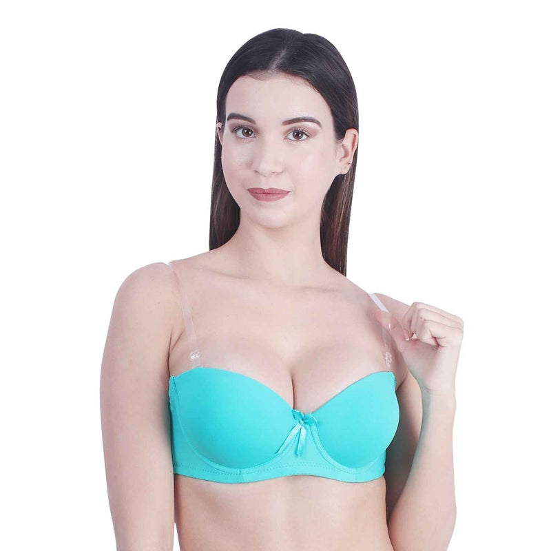 Green Padded Balconette Backless Bra