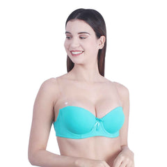 Green Padded Balconette Backless Bra