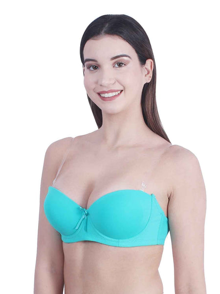 Green Padded Balconette Backless Bra