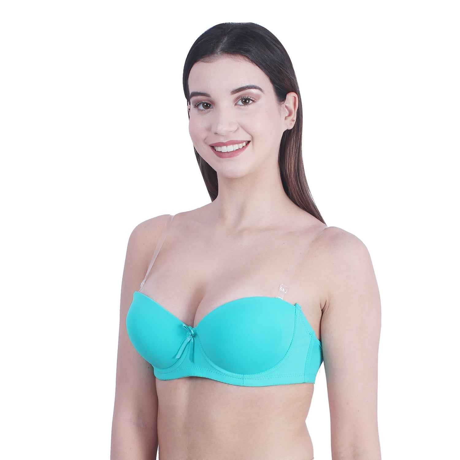 Green Padded Balconette Backless Bra