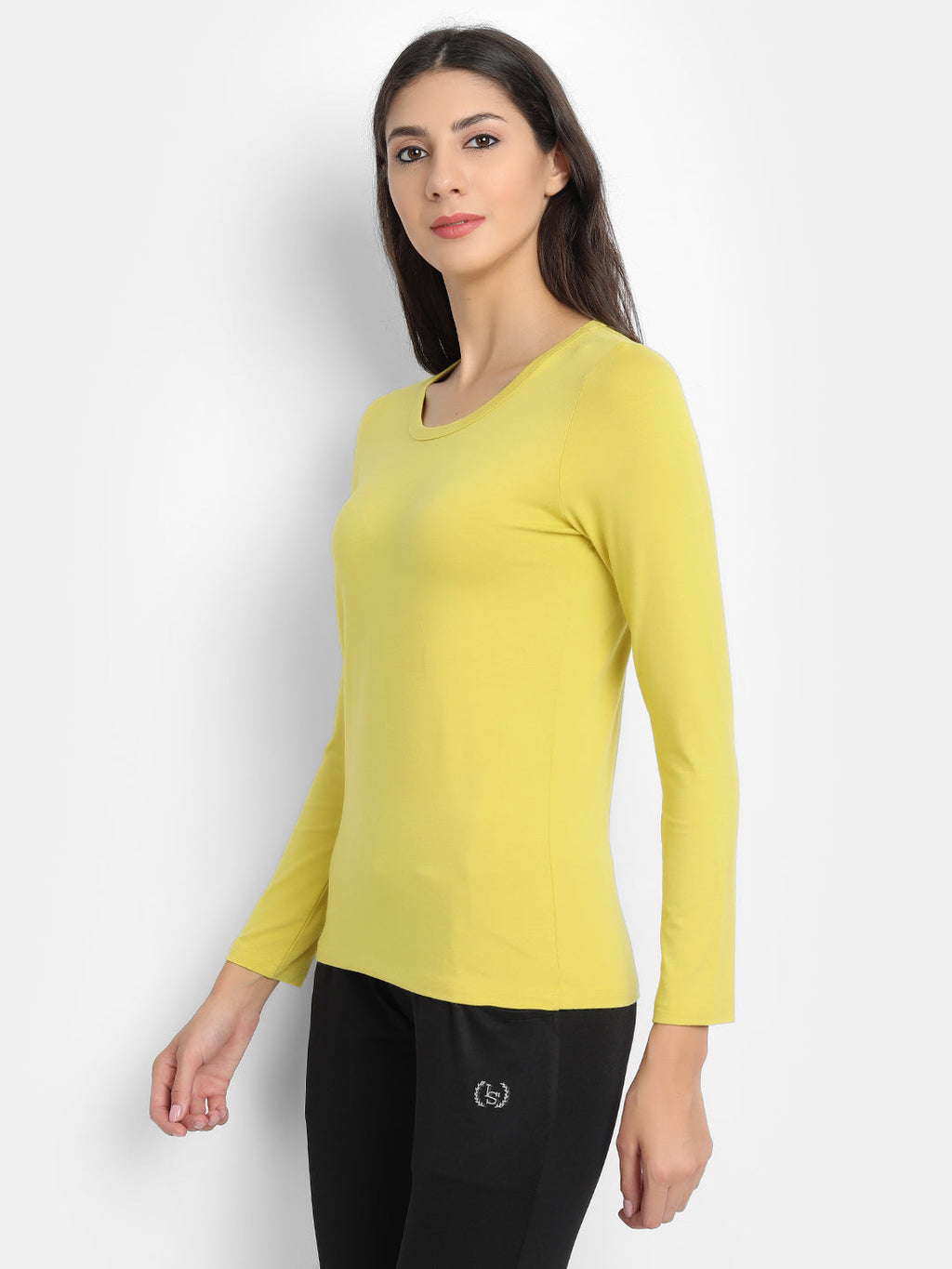 Bamboo Fabric Women's Full Sleeves T-Shirt | Yellow