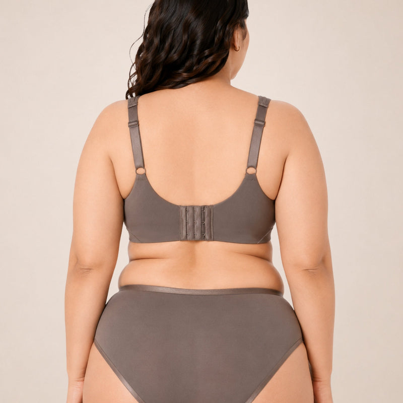 Full Coverage Minimiser Bra with High Waist Brief Set
