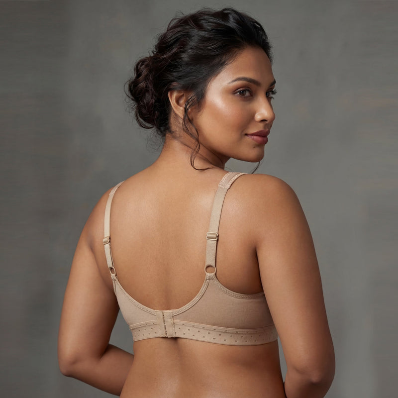 Non Padded Non Wired Stretch Cotton Full Coverage T-shirt Bra