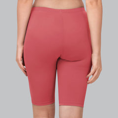 SOIE Woman - Solid Polyamide Spandex Knee Length Cycling Shorts - Cycling Shorts -for Women
