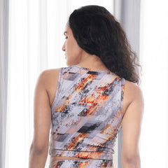 SOIE Woman - Sleeveless Activewear Printed Sports Crop Top - Crop Top -for Women