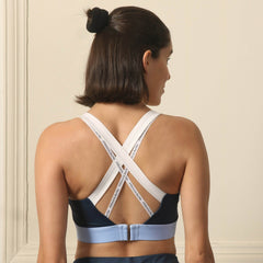 SOIE Woman - Medium-Impact Padded Non Wired Sports Bra with Crisscross Back and Mesh Detailing - Sports Bra -for Women