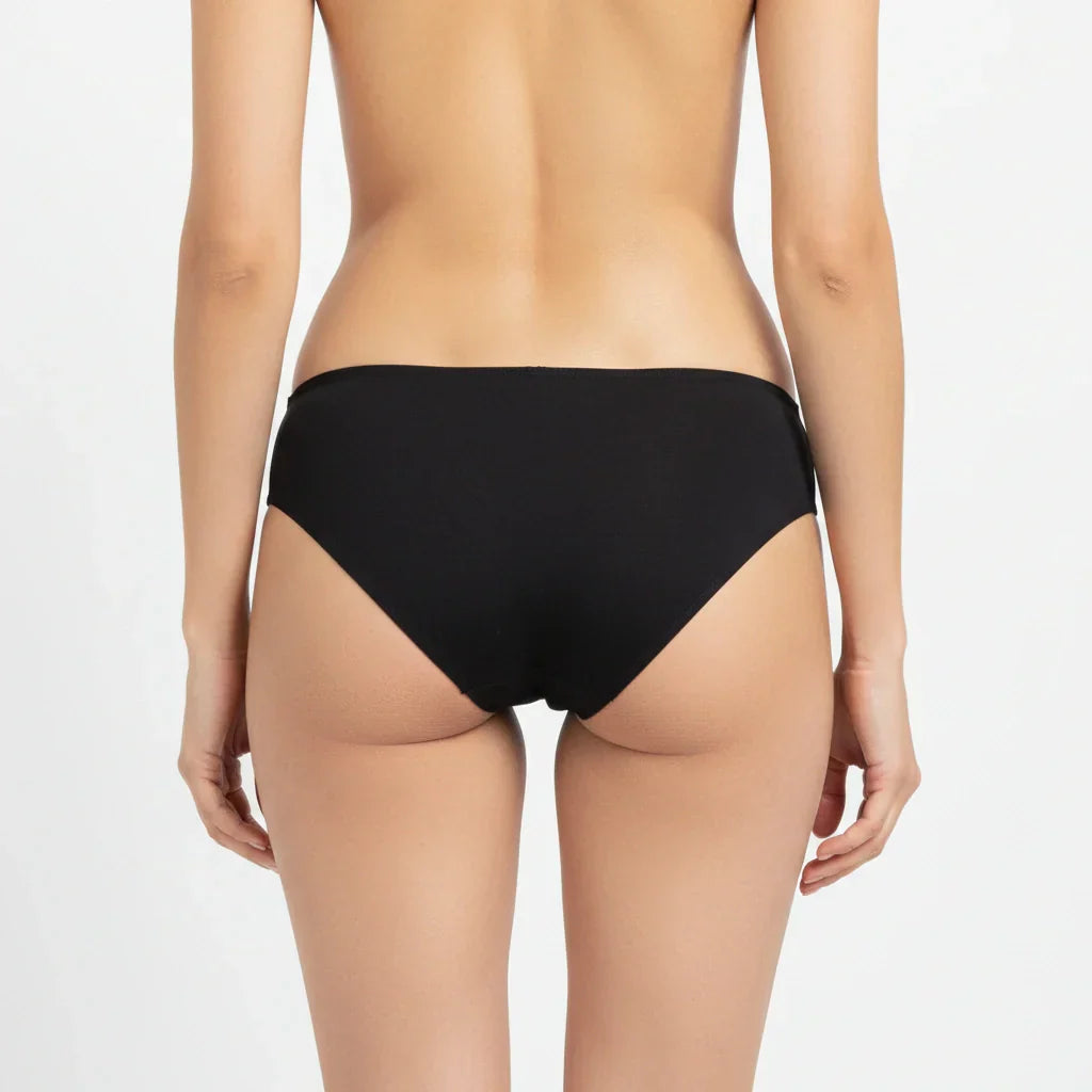 Bamboo Fabric Low Waist Underwear | Peach and Black |  Pack of 2