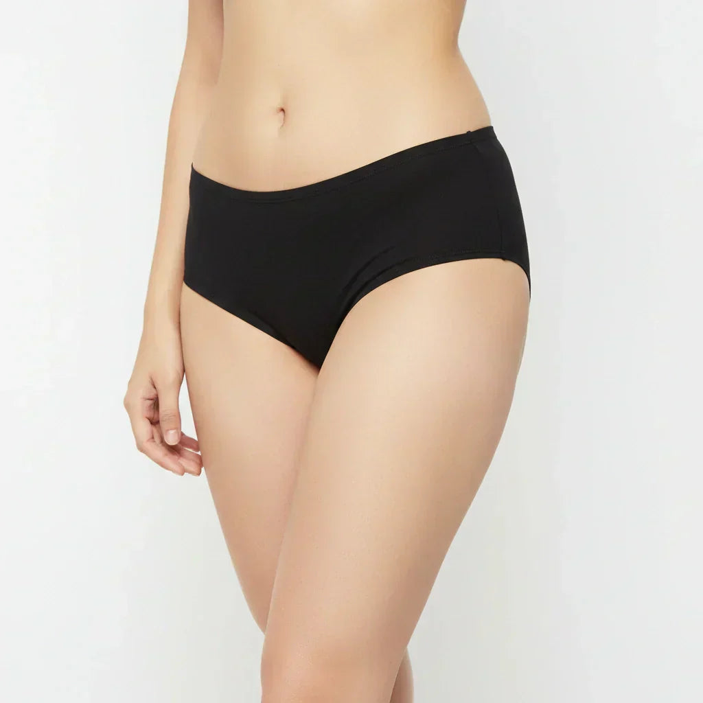 Bamboo Fabric Low Waist Underwear | Peach and Black |  Pack of 2