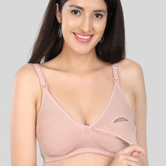 Bamboo Fabric Nursing Bra Maternity Bra For Breast feeding Women | Peach