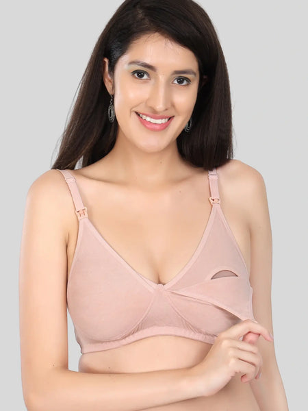 Bamboo Fabric Nursing Bra Maternity Bra For Breast feeding Women | Peach
