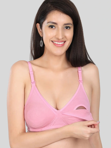 Bamboo Fabric Nursing Bra | Maternity Bra for Breastfeeding Women | Baby Pink