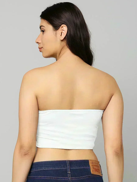 White Bamboo Tube Top For Woman And Girls