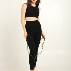 Women’s High-Waist Bamboo Yoga Pants with Side Pocket – Soft & Eco