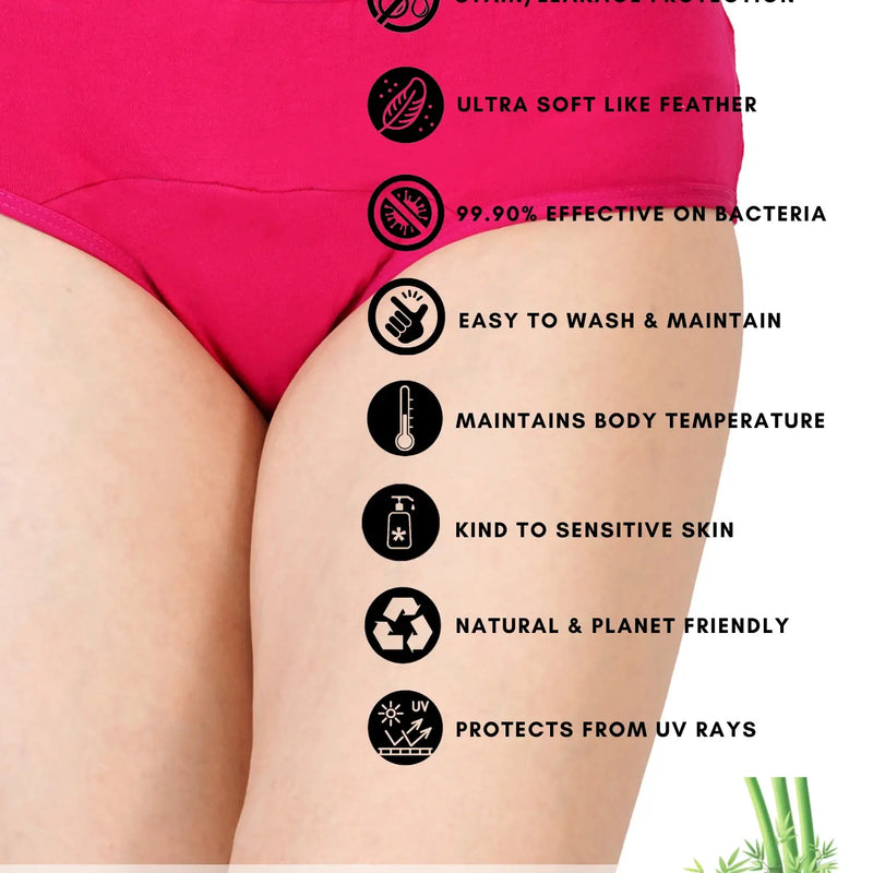 Bamboo Fabric Leak Proof Period Panty 3 Layers Not for heavy Flow | Pack of 1