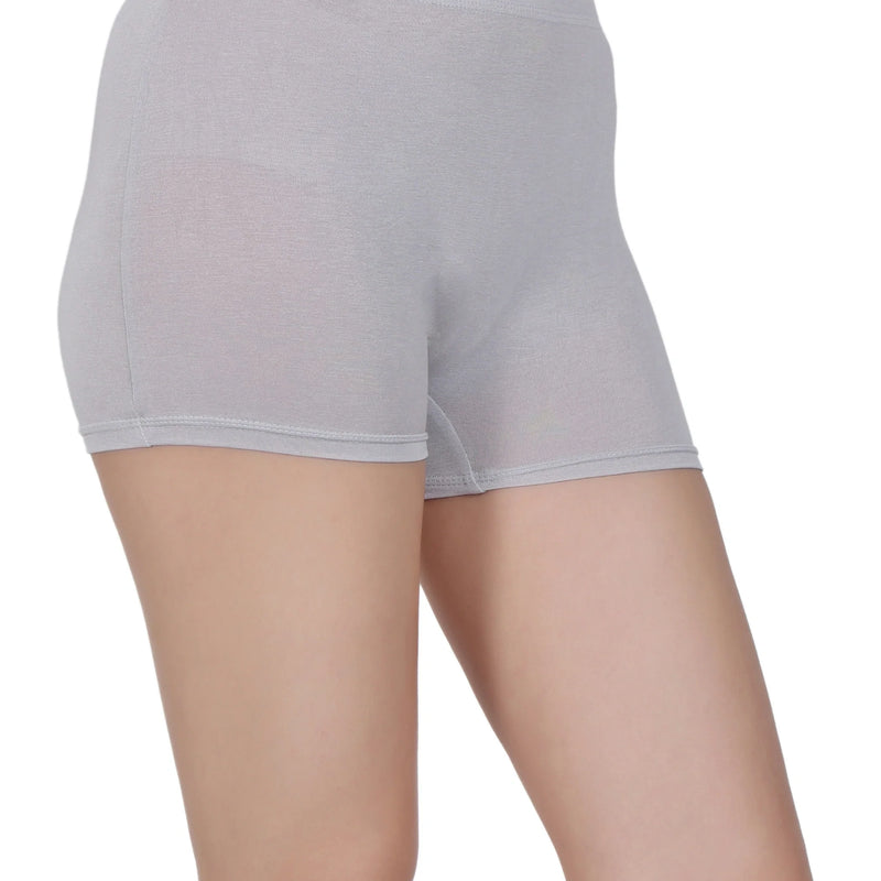 Bamboo Fabric Mid Rise Shorts | Black and Gray | Pack of 2