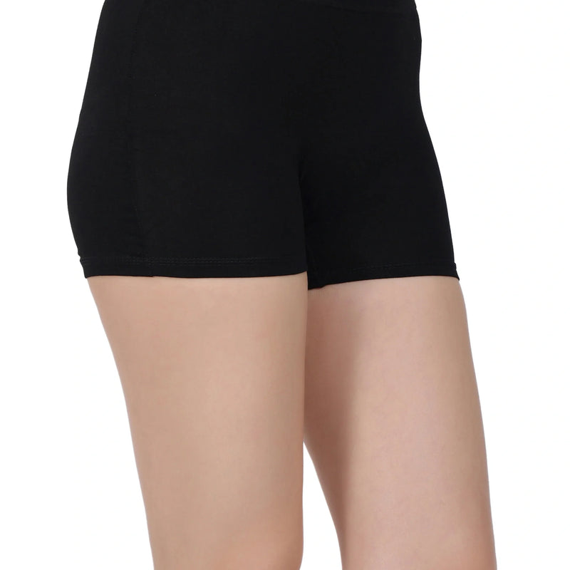 Bamboo Fabric Mid Rise Shorts | Black and Gray | Pack of 2