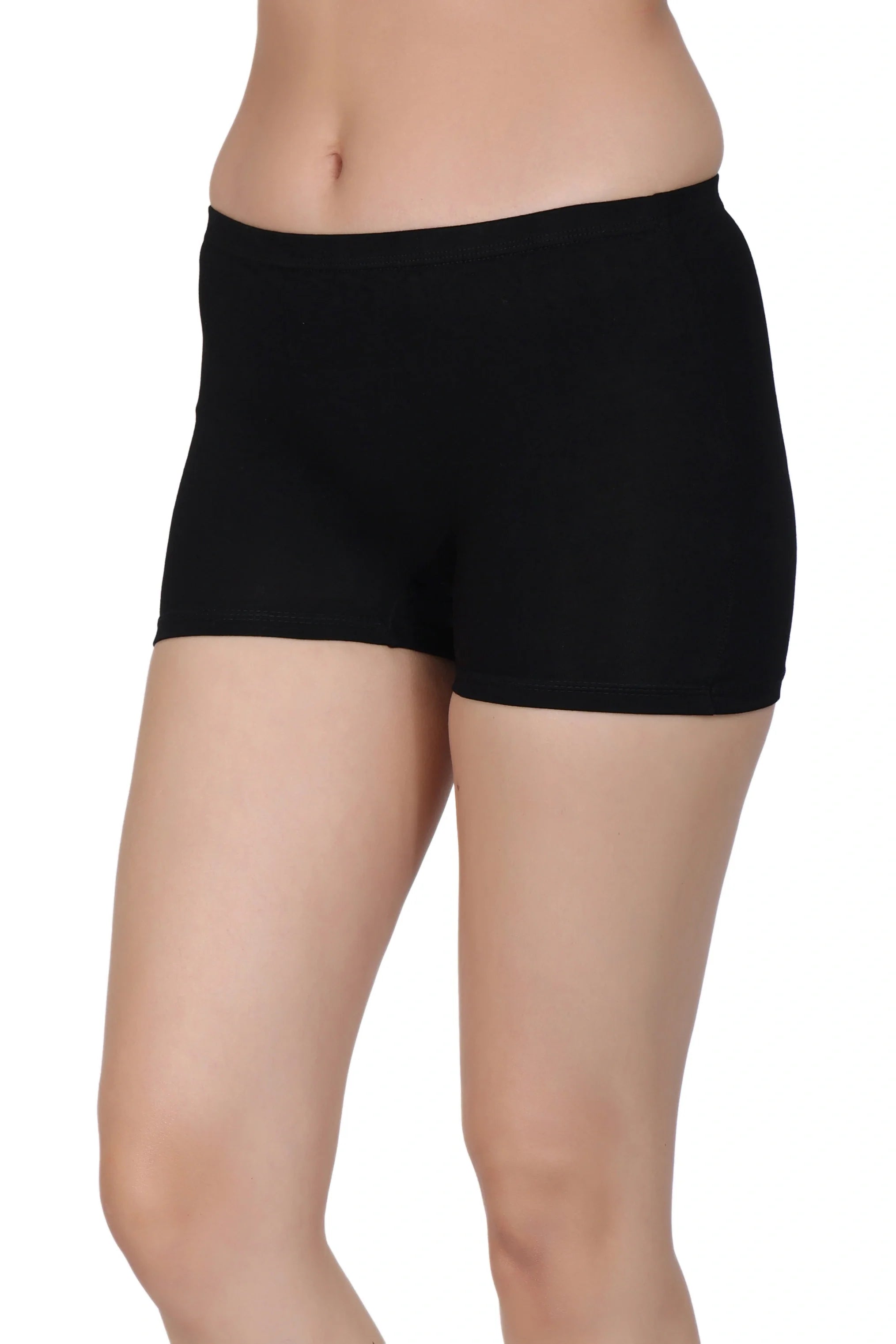 Bamboo Fabric Mid Rise Shorts | Black and Gray | Pack of 2