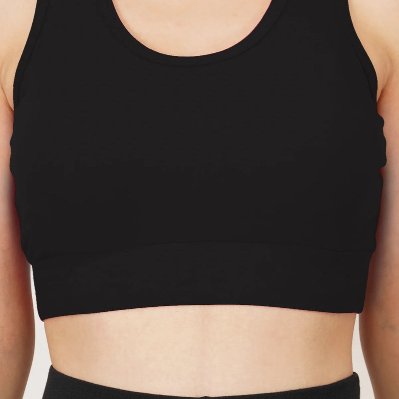 Bamboo Fabric Sports Bra | Non Padded, Non Wired, Seamless and Full Coverage | Clean