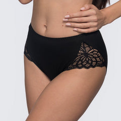 Dominque Lace Matching Brief - Black