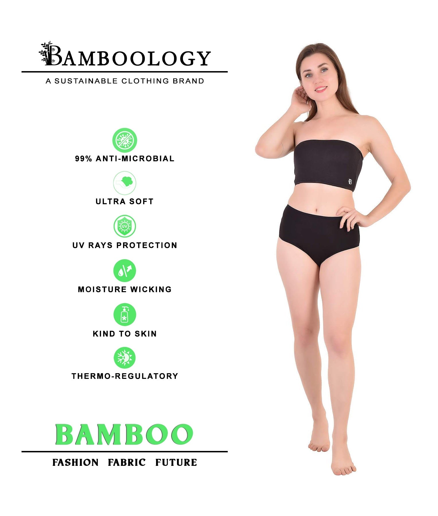 Bamboo Fabric Tube Top | Black