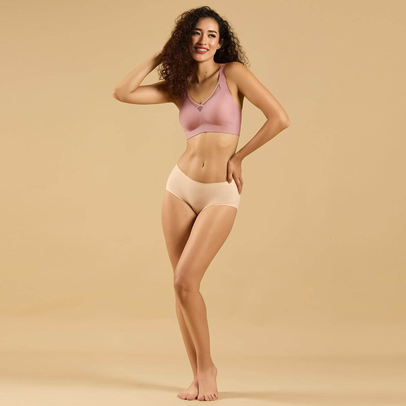 SOIE Woman - Seamless Mid Waist Full Coverage Brief with No Visible Panty Line (Pack of 2) - Panty -for Women
