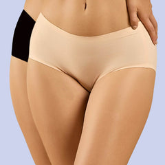 SOIE Woman - Seamless Mid Waist Full Coverage Brief with No Visible Panty Line (Pack of 2) - Panty -for Women