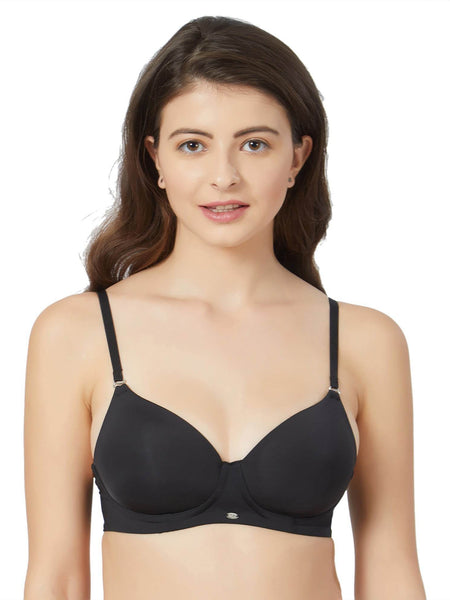 SOIE Woman - Semi/Medium Coverage Padded Non Wired T-shirt Bra with Detachable Straps - Bra -for Women