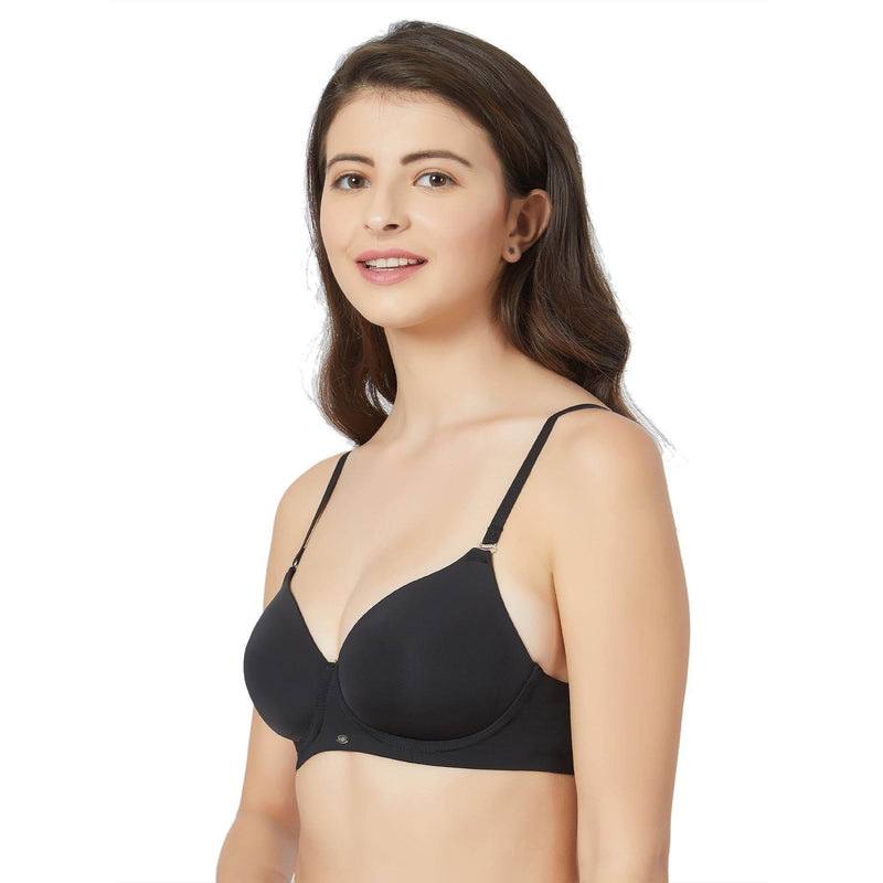SOIE Woman - Semi/Medium Coverage Padded Non Wired T-shirt Bra with Detachable Straps - Bra -for Women