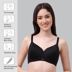 SOIE Woman - Full Coverage Padded Non Wired Ultrasoft Seamless Bra - Bra -for Women