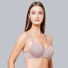 SOIE Woman - Padded Wired Full Coverage Seamless Cups Sweetheart Neckline Bra - Bra -for Women