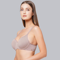 SOIE Woman - Padded Wired Full Coverage Seamless Cups Sweetheart Neckline Bra - Bra -for Women