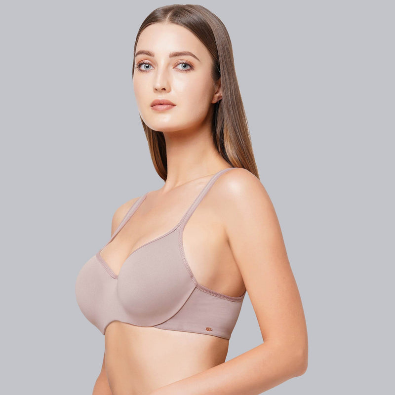 SOIE Woman - Padded Wired Full Coverage Seamless Cups Sweetheart Neckline Bra - Bra -for Women