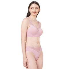 SOIE Woman - Full Coverage Padded Bra and Mid Rise Brief With Lace Detailing - -for Women