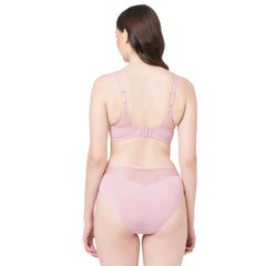 SOIE Woman - Full Coverage Padded Bra and Mid Rise Brief With Lace Detailing - -for Women