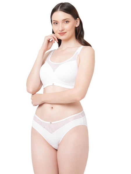 SOIE Woman - Full Coverage Padded Bra and Mid Rise Brief With Lace Detailing - -for Women