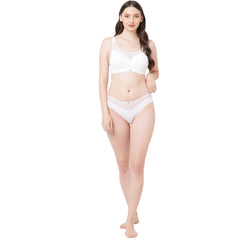 SOIE Woman - Full Coverage Padded Bra and Mid Rise Brief With Lace Detailing - -for Women