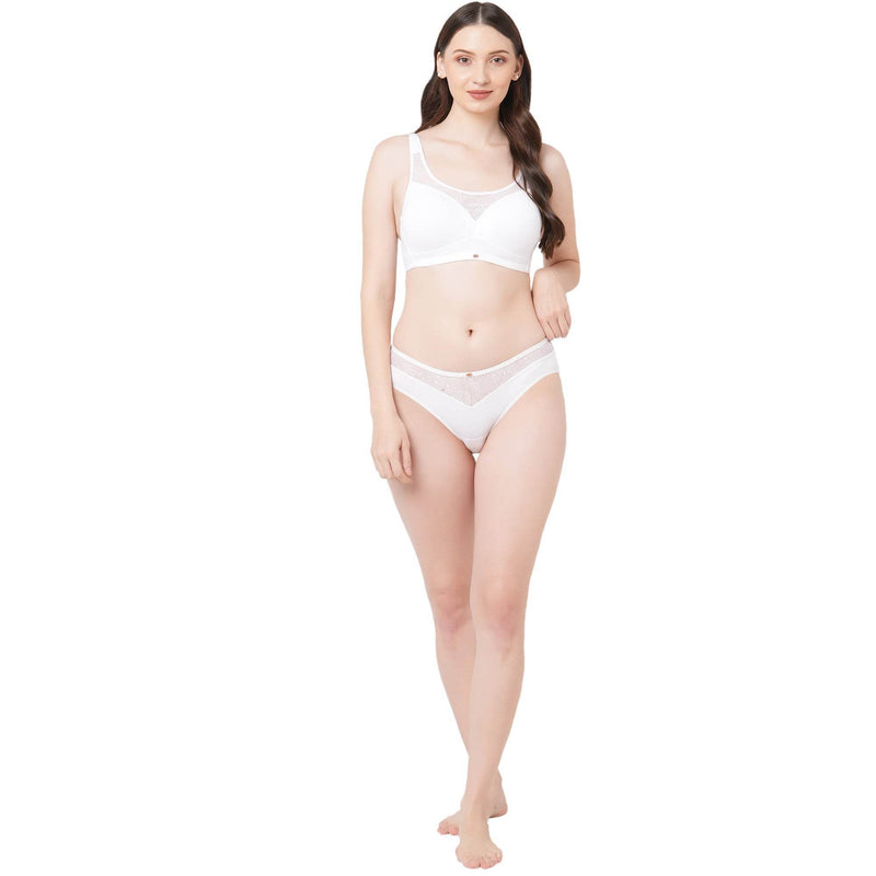 SOIE Woman - Full Coverage Padded Bra and Mid Rise Brief With Lace Detailing - -for Women