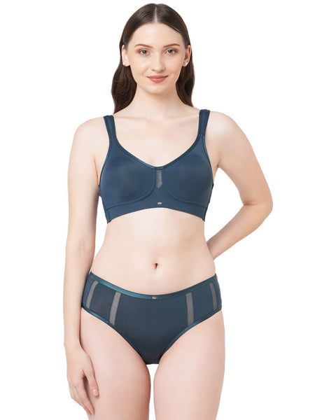 SOIE Woman - Full Coverage Minimiser Bra with High Waist Brief Set - Lingerie set -for Women