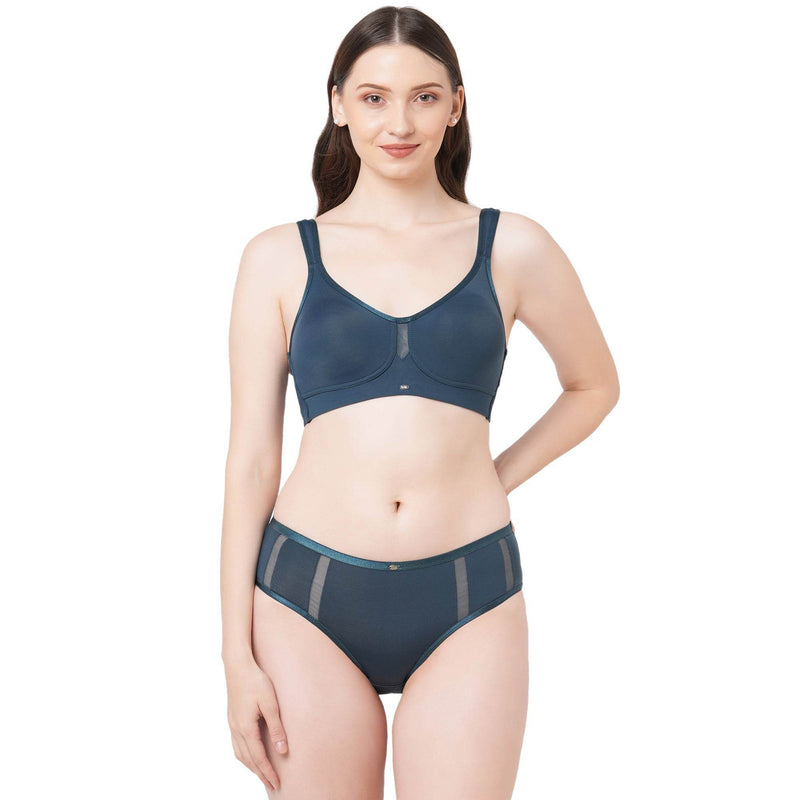 SOIE Woman - Full Coverage Minimiser Bra with High Waist Brief Set - Lingerie set -for Women