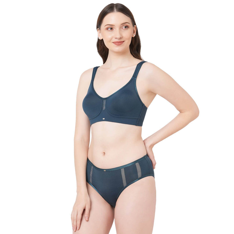 SOIE Woman - Full Coverage Minimiser Bra with High Waist Brief Set - Lingerie set -for Women