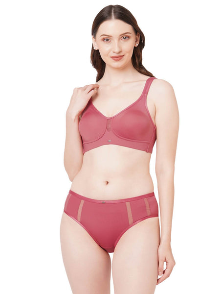 SOIE Woman - Full Coverage Minimiser Bra with High Waist Brief Set - Lingerie set -for Women