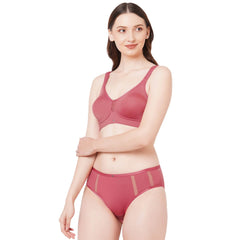 SOIE Woman - Full Coverage Minimiser Bra with High Waist Brief Set - Lingerie set -for Women