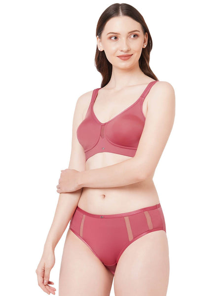 SOIE Woman - Full Coverage Minimiser Bra with High Waist Brief Set - Lingerie set -for Women