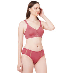 SOIE Woman - Full Coverage Minimiser Bra with High Waist Brief Set - Lingerie set -for Women