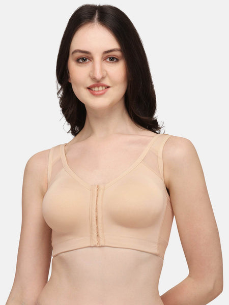 SOIE Woman - Front Closure Full Coverage Non Padded Non Wired Bra - -for Women